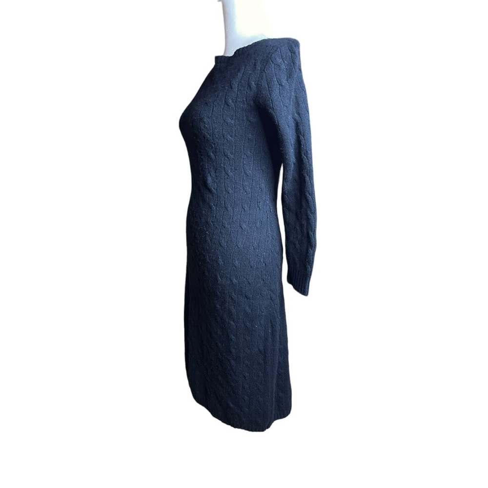 Ralph Lauren black label cashmere cableknit sweater dress size Medium - Picture 5 of 10